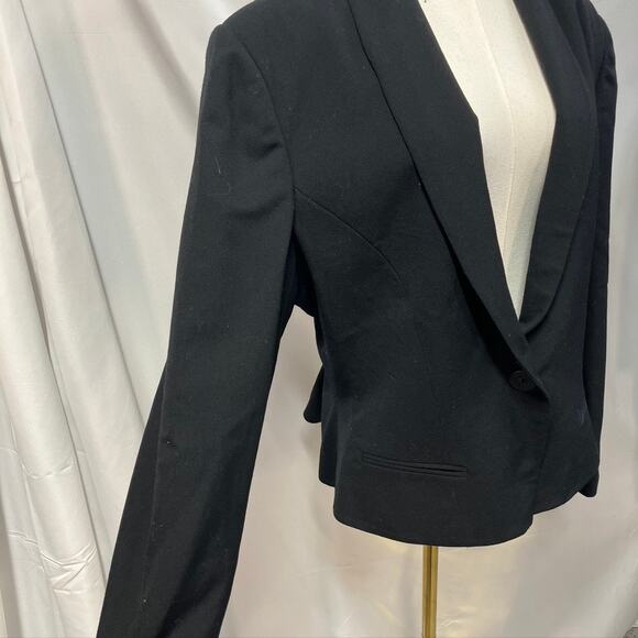 Vintage 80's Evan Picone Worsted Wool Black SIngle Button Blazer Womens 10/12 - Picture 6 of 15